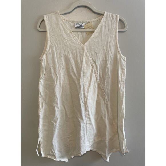 NWT Maya Jones Imports Size S Cream Tunic Tank Top 100%Cotton Handmade Guatemala - Picture 1 of 6